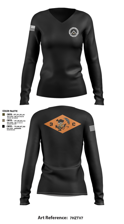 3rd Platoon, CCo, 1-508th PIR 77513198 Women's Long Sleeve V-neck Shirt - 13