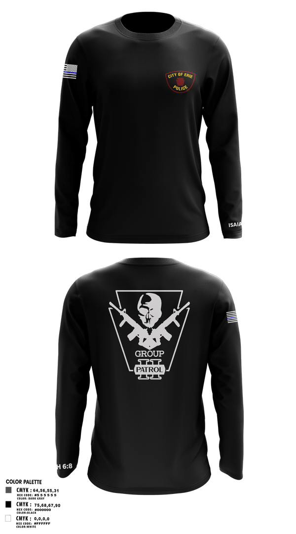 Long Sleeve Performance Polo, Erie police department, Police, Teamtime, Team time, sublimation, custom sports apparel, team uniforms, spirit wear, spiritwear, sports uniforms, custom shirts, team store, custom team store, fundraiser sports, apparel fundraiser