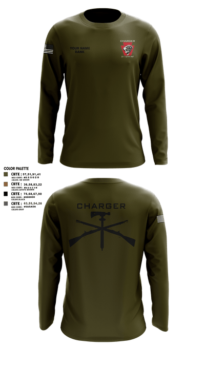 Charger Co. / 2-112th Infantry Battalion 37738588 Long Sleeve Performance Shirt - 7