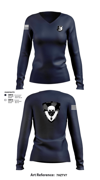 Women's Long Sleeve Vneck Shirt, Operations Division Midtown: Community Response Team, Police, Teamtime, Team time, sublimation, custom sports apparel, team uniforms, spirit wear, spiritwear, sports uniforms, custom shirts, team store, custom team store, fundraiser sports, apparel fundraiser