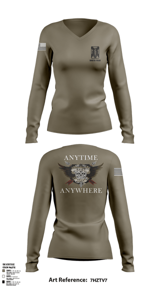 Women's Long Sleeve Vneck Shirt, 946th FRSD, Army, Teamtime, Team time, sublimation, custom sports apparel, team uniforms, spirit wear, spiritwear, sports uniforms, custom shirts, team store, custom team store, fundraiser sports, apparel fundraiser