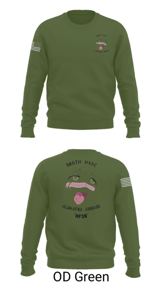 Crew Neck Sweatshirt, 380th HVAC, , Teamtime, Team time, sublimation, custom sports apparel, team uniforms, spirit wear, spiritwear, sports uniforms, custom shirts, team store, custom team store, fundraiser sports, apparel fundraiser