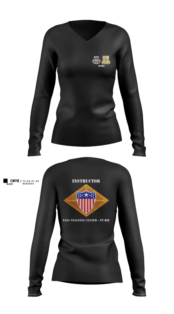 Women's Long Sleeve Vneck Shirt, 80th TC, TTC-Dix, Army, Teamtime, Team time, sublimation, custom sports apparel, team uniforms, spirit wear, spiritwear, sports uniforms, custom shirts, team store, custom team store, fundraiser sports, apparel fundraiser