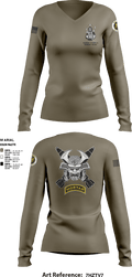 2-1 INFANTRY 73448715 Women's Long Sleeve V-neck Shirt - 2