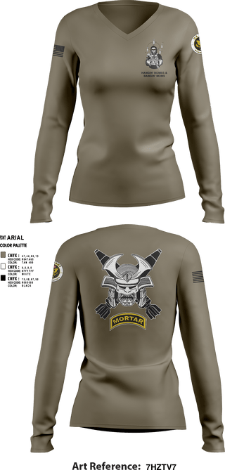 Women's Long Sleeve Vneck Shirt, 2-1 INFANTRY, Army, Teamtime, Team time, sublimation, custom sports apparel, team uniforms, spirit wear, spiritwear, sports uniforms, custom shirts, team store, custom team store, fundraiser sports, apparel fundraiser