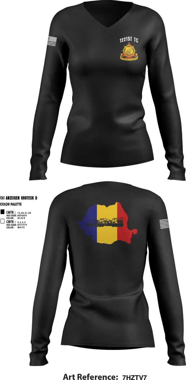 Women's Long Sleeve Vneck Shirt, 1221st TC, National Guard, Teamtime, Team time, sublimation, custom sports apparel, team uniforms, spirit wear, spiritwear, sports uniforms, custom shirts, team store, custom team store, fundraiser sports, apparel fundraiser