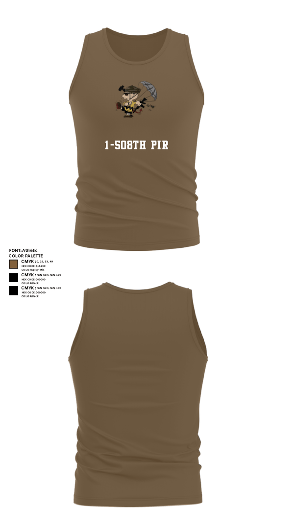 Tank Top, 1-508th PIR, Army, Teamtime, Team time, sublimation, custom sports apparel, team uniforms, spirit wear, spiritwear, sports uniforms, custom shirts, team store, custom team store, fundraiser sports, apparel fundraiser