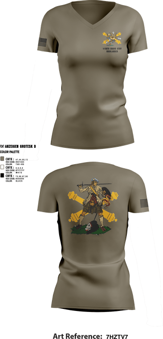 Women's Short Sleeve Vneck Shirt, Bravo 1-119th FA, , Teamtime, Team time, sublimation, custom sports apparel, team uniforms, spirit wear, spiritwear, sports uniforms, custom shirts, team store, custom team store, fundraiser sports, apparel fundraiser