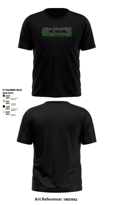 New Milford Bulls Football And Cheerleading 19489077 Short Sleeve Performance Shirt - 18