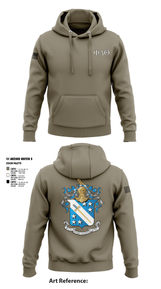 Hoodie, Phi Delta Theta, Army, Teamtime, Team time, sublimation, custom sports apparel, team uniforms, spirit wear, spiritwear, sports uniforms, custom shirts, team store, custom team store, fundraiser sports, apparel fundraiser