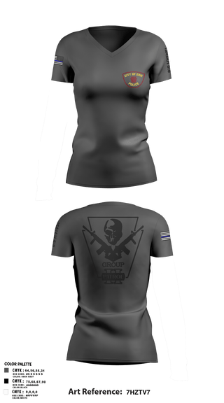 Women's Short Sleeve Vneck Shirt, Erie police department, Police, Teamtime, Team time, sublimation, custom sports apparel, team uniforms, spirit wear, spiritwear, sports uniforms, custom shirts, team store, custom team store, fundraiser sports, apparel fundraiser