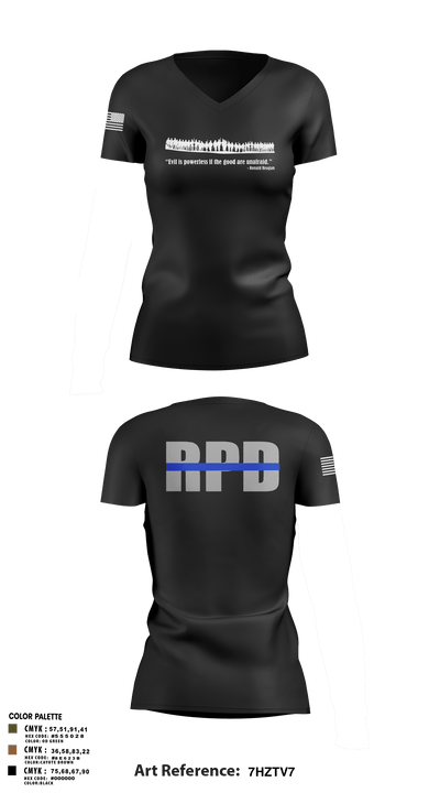 Roanoke SWAT 18217649 Women's Short Sleeve V-neck Shirt - 3