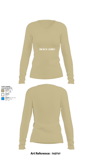 Women's Long Sleeve Vneck Shirt, USS NEW JERSEY, , Teamtime, Team time, sublimation, custom sports apparel, team uniforms, spirit wear, spiritwear, sports uniforms, custom shirts, team store, custom team store, fundraiser sports, apparel fundraiser