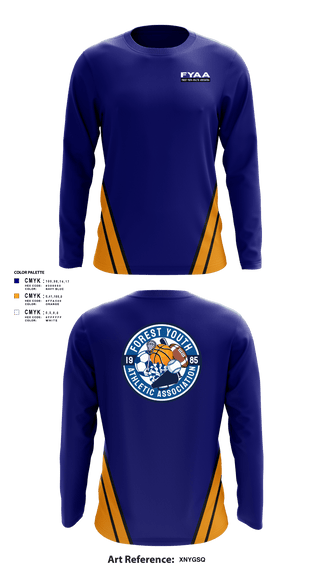Long Sleeve Performance Shirt, Forest Youth Athletic Association Football, Football, Teamtime, Team time, sublimation, custom sports apparel, team uniforms, spirit wear, spiritwear, sports uniforms, custom shirts, team store, custom team store, fundraiser sports, apparel fundraiser