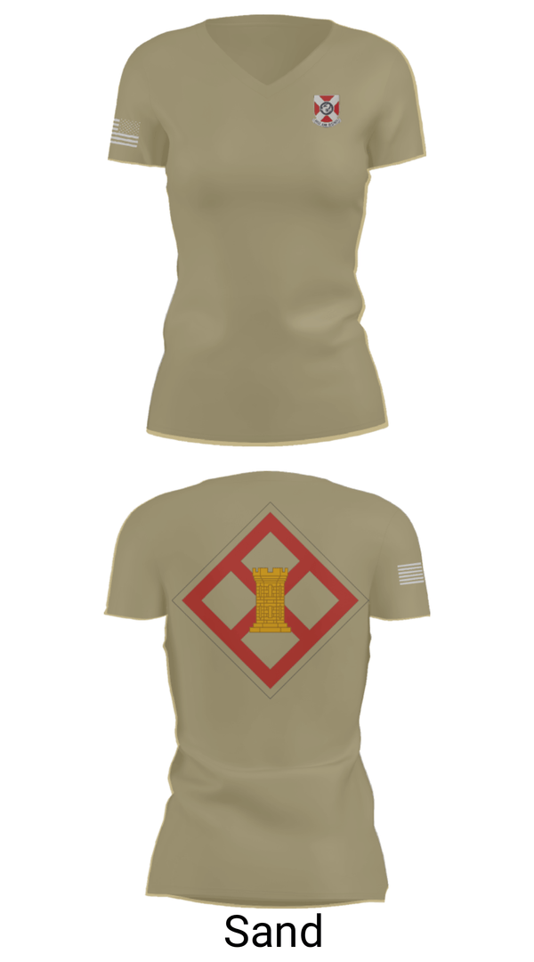 Women's Short Sleeve Vneck Shirt, 322 EN CO, Army, Teamtime, Team time, sublimation, custom sports apparel, team uniforms, spirit wear, spiritwear, sports uniforms, custom shirts, team store, custom team store, fundraiser sports, apparel fundraiser