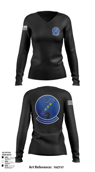 Women's Long Sleeve Vneck Shirt, 83 NOS, Air Force, Teamtime, Team time, sublimation, custom sports apparel, team uniforms, spirit wear, spiritwear, sports uniforms, custom shirts, team store, custom team store, fundraiser sports, apparel fundraiser