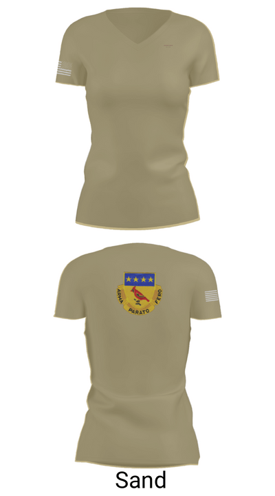 Alpha BTRY 2/138th FA 84014015 Women's Short Sleeve V-neck Shirt - 84
