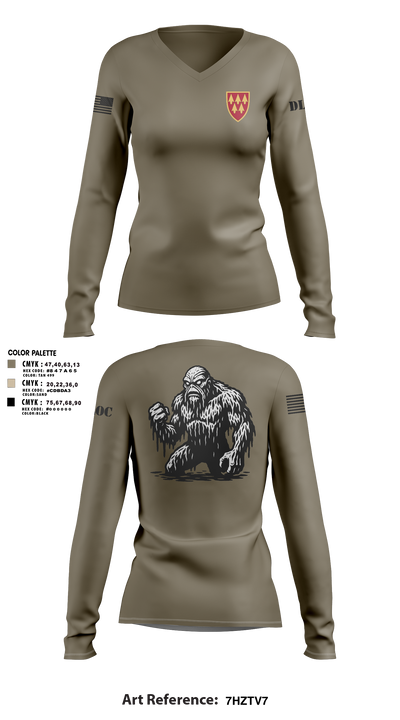 DLOC 77728615 Women's Long Sleeve V-neck Shirt - 4