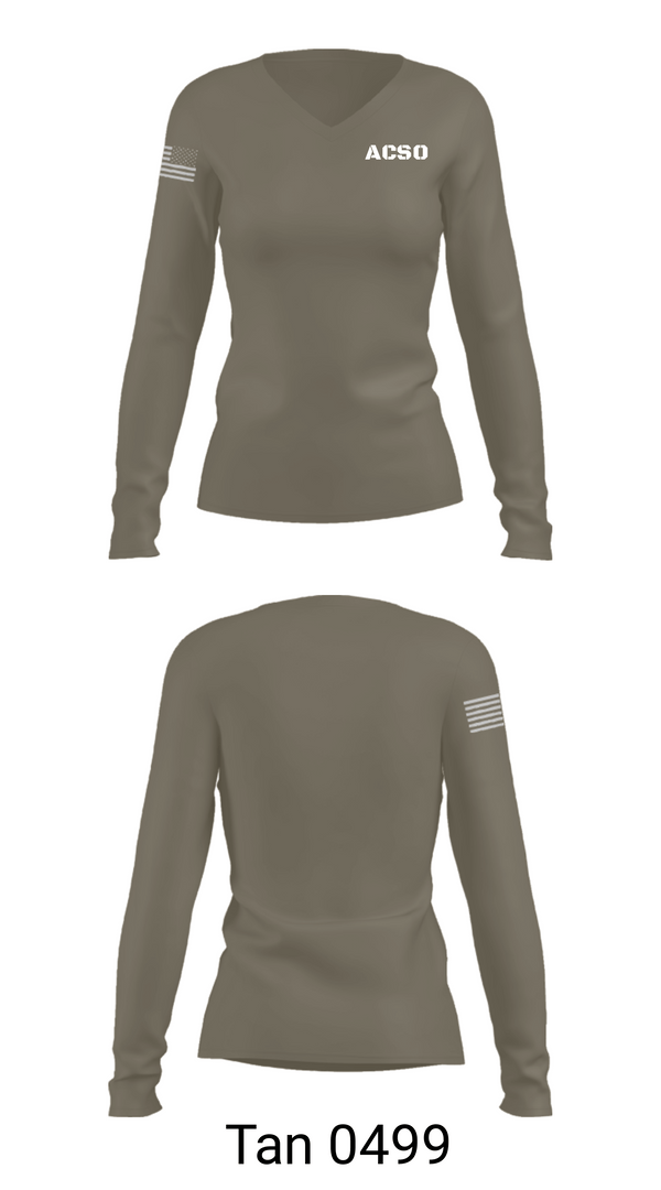 Women's Long Sleeve Vneck Shirt, ACSO, Police, Teamtime, Team time, sublimation, custom sports apparel, team uniforms, spirit wear, spiritwear, sports uniforms, custom shirts, team store, custom team store, fundraiser sports, apparel fundraiser