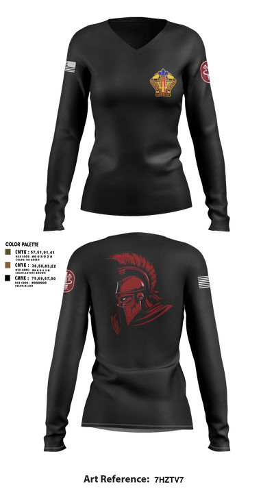 Kenner Army Health Clinic 77070942 Women's Long Sleeve V-neck Shirt - 3