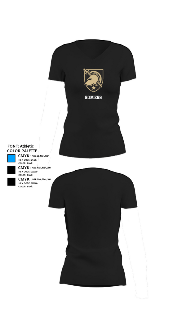 Women's Short Sleeve Vneck Shirt, Somers, Track & Field, Teamtime, Team time, sublimation, custom sports apparel, team uniforms, spirit wear, spiritwear, sports uniforms, custom shirts, team store, custom team store, fundraiser sports, apparel fundraiser