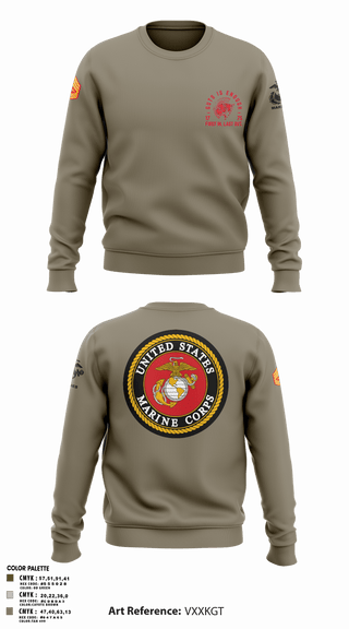 Crew Neck Sweatshirt, Zulu 109, Marines, Teamtime, Team time, sublimation, custom sports apparel, team uniforms, spirit wear, spiritwear, sports uniforms, custom shirts, team store, custom team store, fundraiser sports, apparel fundraiser