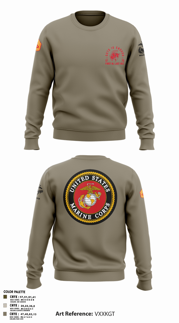 Crew Neck Sweatshirt, Zulu 109, Marines, Teamtime, Team time, sublimation, custom sports apparel, team uniforms, spirit wear, spiritwear, sports uniforms, custom shirts, team store, custom team store, fundraiser sports, apparel fundraiser