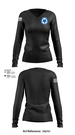 Women's Long Sleeve Vneck Shirt, 169th FW, Air Force, Teamtime, Team time, sublimation, custom sports apparel, team uniforms, spirit wear, spiritwear, sports uniforms, custom shirts, team store, custom team store, fundraiser sports, apparel fundraiser