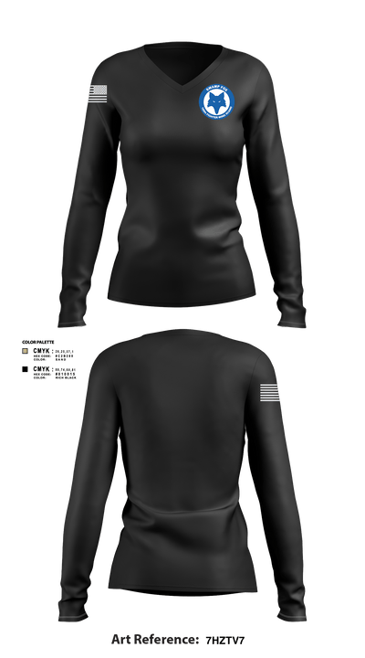 169th FW 97162600 Women's Long Sleeve V-neck Shirt - 1
