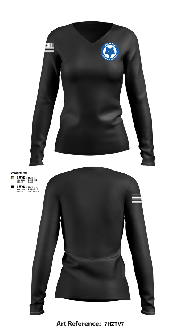 Women's Long Sleeve Vneck Shirt, 169th FW, Air Force, Teamtime, Team time, sublimation, custom sports apparel, team uniforms, spirit wear, spiritwear, sports uniforms, custom shirts, team store, custom team store, fundraiser sports, apparel fundraiser