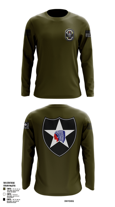2nd Infantry 2nd Brigade Alpha Company 62897068 Long Sleeve Performance Shirt - 1