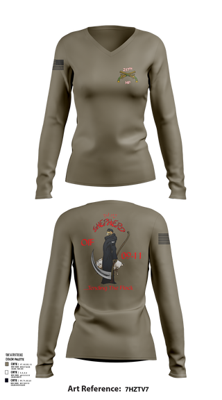 Women's Long Sleeve Vneck Shirt, , Army, Teamtime, Team time, sublimation, custom sports apparel, team uniforms, spirit wear, spiritwear, sports uniforms, custom shirts, team store, custom team store, fundraiser sports, apparel fundraiser