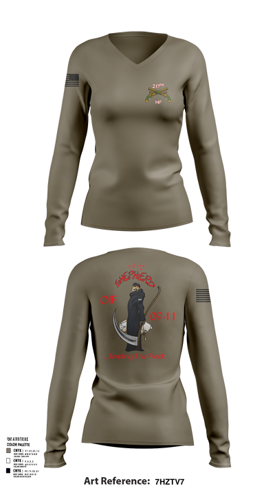 217th MP CO 3rd platoon Iraq 09-10 88609784 Women's Long Sleeve V-neck Shirt - 102