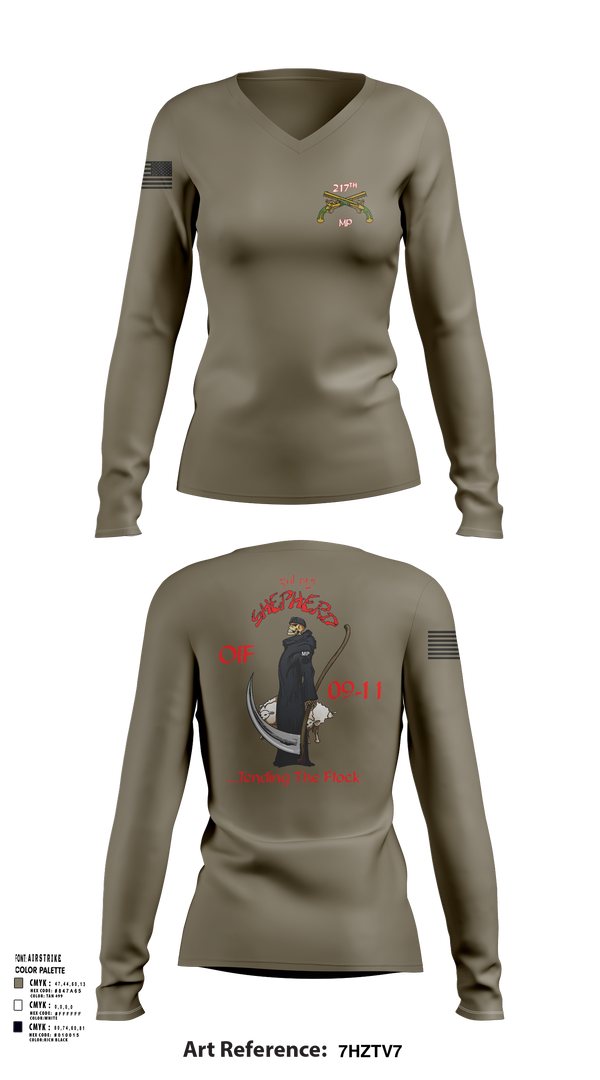 Women's Long Sleeve Vneck Shirt, , Army, Teamtime, Team time, sublimation, custom sports apparel, team uniforms, spirit wear, spiritwear, sports uniforms, custom shirts, team store, custom team store, fundraiser sports, apparel fundraiser