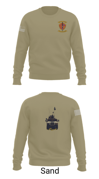 Crew Neck Sweatshirt, 3/7 India Co. Wpns Plt, Marines, Teamtime, Team time, sublimation, custom sports apparel, team uniforms, spirit wear, spiritwear, sports uniforms, custom shirts, team store, custom team store, fundraiser sports, apparel fundraiser