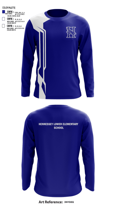 Hennessey Lower Elementary School 92108904 Long Sleeve Performance Shirt - 1