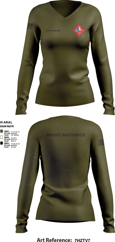Bravo 1/23 63480397 Women's Long Sleeve V-neck Shirt - 3