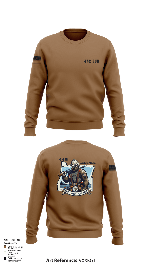 Crew Neck Sweatshirt, 442 EUD, National Guard, Teamtime, Team time, sublimation, custom sports apparel, team uniforms, spirit wear, spiritwear, sports uniforms, custom shirts, team store, custom team store, fundraiser sports, apparel fundraiser