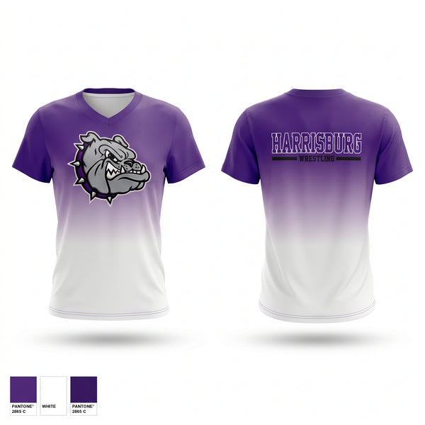 HARRISBURG Bulldogs Women's Short Sleeve V-neck Shirt - 1