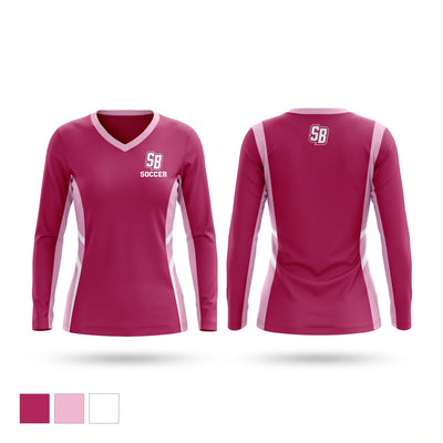 South Brunswick Cougars Women's Long Sleeve V-neck Shirt - 2