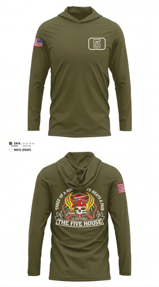 Greensboro Fire Department Rescue 5 92671362 Long Sleeve Performance Shirt with hood - 2