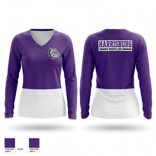HARRISBURG Bulldogs Women's Long Sleeve V-neck Shirt - 1