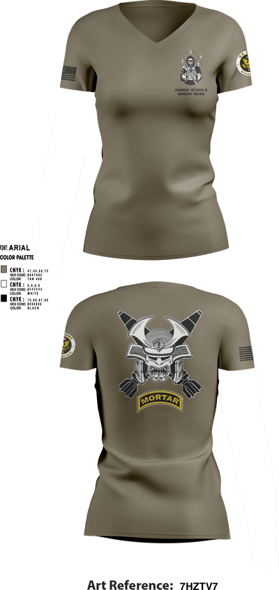 2-1 INFANTRY 73448715 Women's Short Sleeve V-neck Shirt - 2