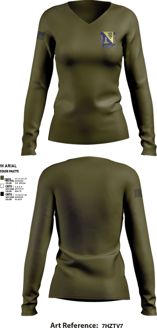 Women's Long Sleeve Vneck Shirt, 329th Chemical Co, , Teamtime, Team time, sublimation, custom sports apparel, team uniforms, spirit wear, spiritwear, sports uniforms, custom shirts, team store, custom team store, fundraiser sports, apparel fundraiser