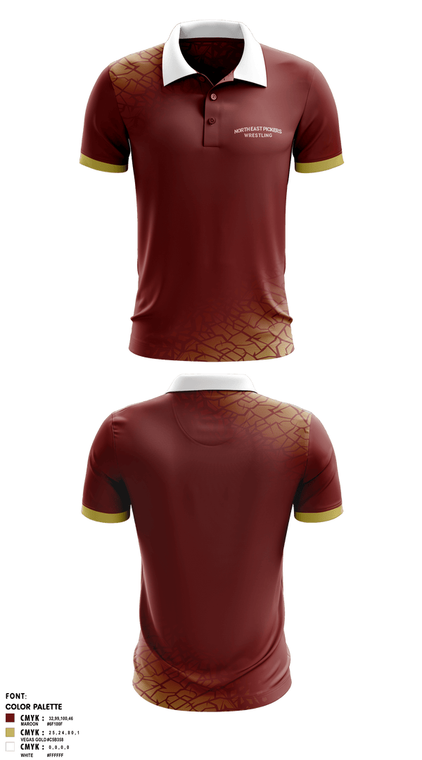 Short Sleeve Performance Polo, North East Pickers, Wrestling, Teamtime, Team time, sublimation, custom sports apparel, team uniforms, spirit wear, spiritwear, sports uniforms, custom shirts, team store, custom team store, fundraiser sports, apparel fundraiser