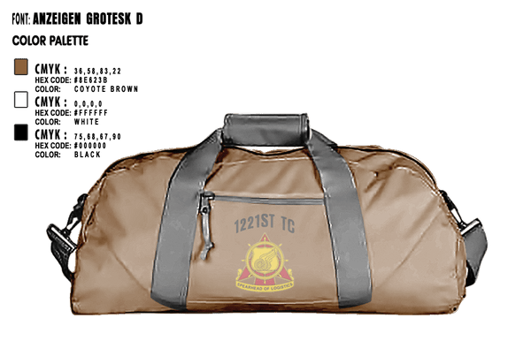 Duffle Bag, 1221st TC, National Guard, Teamtime, Team time, sublimation, custom sports apparel, team uniforms, spirit wear, spiritwear, sports uniforms, custom shirts, team store, custom team store, fundraiser sports, apparel fundraiser