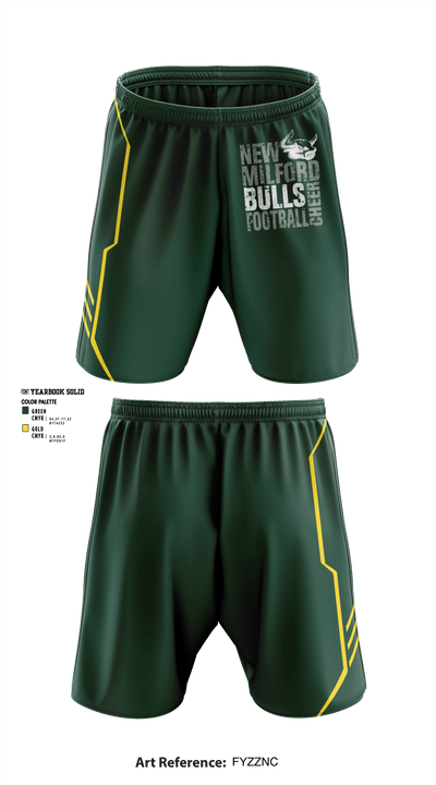 New Milford Bulls Football And Cheerleading 19489077 Athletic Shorts With Pockets - 6