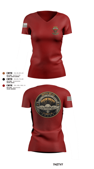 Women's Short Sleeve Vneck Shirt, 824th QM CO (CADC-A), Army, Teamtime, Team time, sublimation, custom sports apparel, team uniforms, spirit wear, spiritwear, sports uniforms, custom shirts, team store, custom team store, fundraiser sports, apparel fundraiser