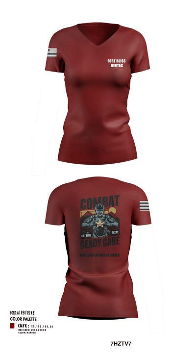 Fort Bliss DENTAC 45605501 Women's Short Sleeve V-neck Shirt - 3