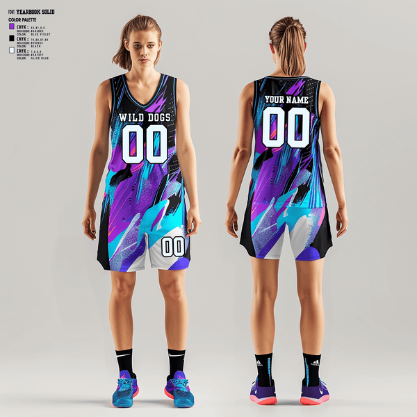 Basketball Uniform, wild dogs, Women's Basketball, Teamtime, Team time, sublimation, custom sports apparel, team uniforms, spirit wear, spiritwear, sports uniforms, custom shirts, team store, custom team store, fundraiser sports, apparel fundraiser